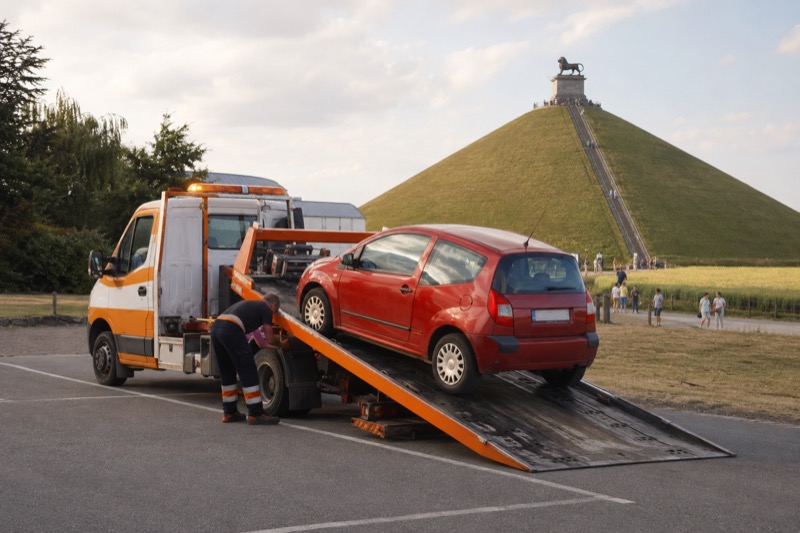 Remorquage HELPCAR près de la Butte du Lion à Braine-l'Alleud