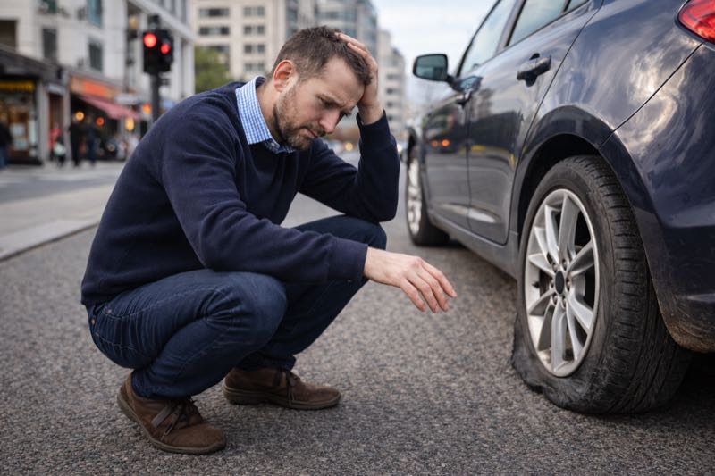 Client pneu crevé placement roue secours Bruxelles HELPCAR