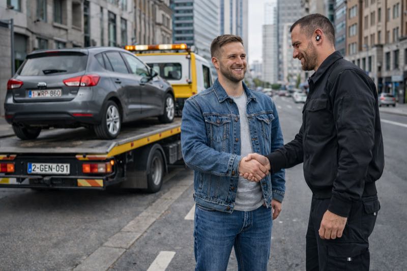 Client satisfait dépannage HELPCAR Bruxelles - prix transparent