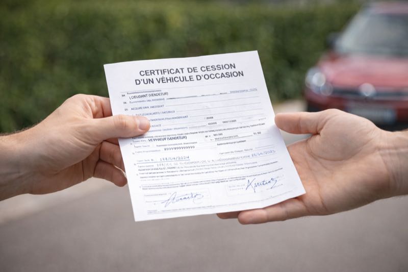 Certificat de cession véhicule - enlèvement épave Bruxelles